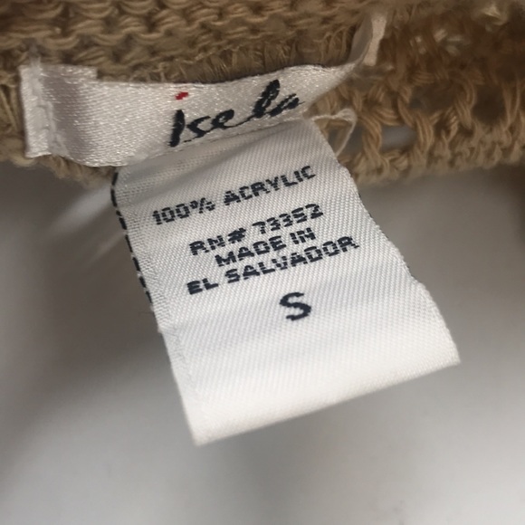 Isela Tan Scoop Neck Crochet Sweater Size S - Picture 4 of 4